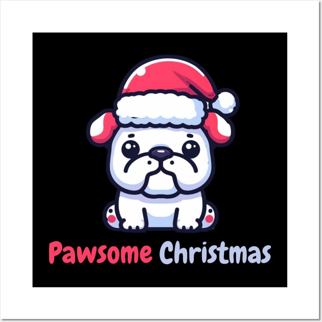 Pugmas Funny Christmas Pug Wall Art by Japanese Fever